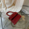 Women Leather Mini Shoulder Bags Pure Flap Chain Messenger Pouch (Red) A