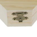 Unfinished Plain Hexagonal Wooden Jewelry Box Trinket Chest Jewelry Gift Box