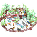 90PCS Mini Jurassic Dinosaur Animal & Tree Scene Playset Kits Toys