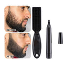 Double End Men Beard Growth Pen Sideburn Shaping Pen Shaving Brush (Black) A