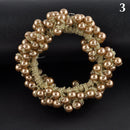 3Pcs Elegant Women Pearls Beads Hair Band Rope Scrunchie Ponytail Jewelry Holder