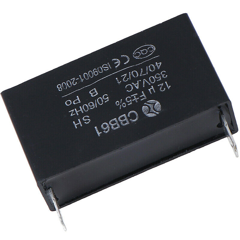 Black 12uF Generator Capacitor Generator CBB61 12uF 50/60Hz 350VAC Fan Mo 3C