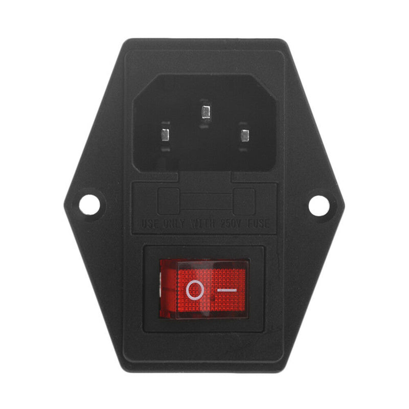 New 10A 250V Inlet Module Plug Fuse Switch Male Power Socket 3 Pin IEC320 C14