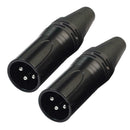 2pcs XLR 3Pin Male DIY Audio Cable Microphone Connector Solder Plug Adapter