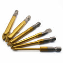 6Pcs 4-12mm Ceramic Tile Glass Handle Titanium Plated Drill Bits Hex Sha TXX