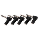 5pc 6.35mm Male Plug to 3.5mm Female Jack MIC Headset Audio Elbows Connector