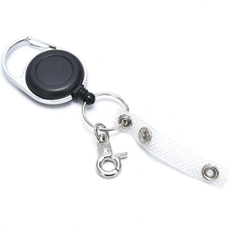 60cm Retractable Keyring Metal Wire Keychain Clip Pull Anti Lost ID Card Hol Kw