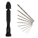 Mini Micro Aluminum Hand Drill w/ Keyless Chuck And 10X Twist Drill Rotary Tools