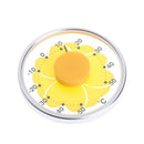 3 Inch Yellow Flower Round Thermometer Transparent Window Hanging Temperature