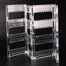 Foldable Multipage Earrings Ring Rack Holder Organizer Display Stand 4-Page
