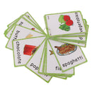 35Pcs Kids Durable Sight/Picture Word Flash Cards About Food for Ages
