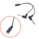 3.5mm mini 1/8" TRS stereo female jack to dual 6.35mm male plug mono TS adapter-
