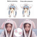 Cute Rabbit Hat Ear Will Move When You Hold The Leg Funny Plush Hat M&E