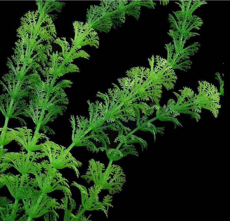 13" Cute Green Artificial Plastic Plant Grass Fish Tank Aquarium Ornament Decor