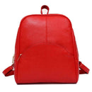 Korean Casual Backpack Women PU Leather Bag Shoulder Bag Girls Handbag(Red)