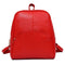 Korean Casual Backpack Women PU Leather Bag Shoulder Bag Girls Handbag(Red)
