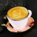 Enamel Coffee Cup Spoon Brooch Pin Women Scarf Suit Collar Lapel Pin Jewelry FT