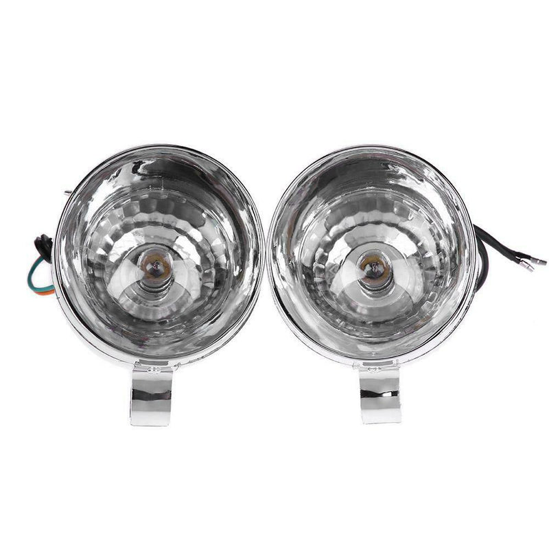 1 Pair Universal Retro Bullet Shape DC 12V Motorcycle Fog Lamps Headlights