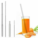 Drinking Straws Reusable Telescopic Stainless Steel Metal Straw Foldable wi R9R2