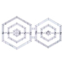 5 Pieces Multi-function Clear Twin Double Shapes Ruler Quilting Sewing Template