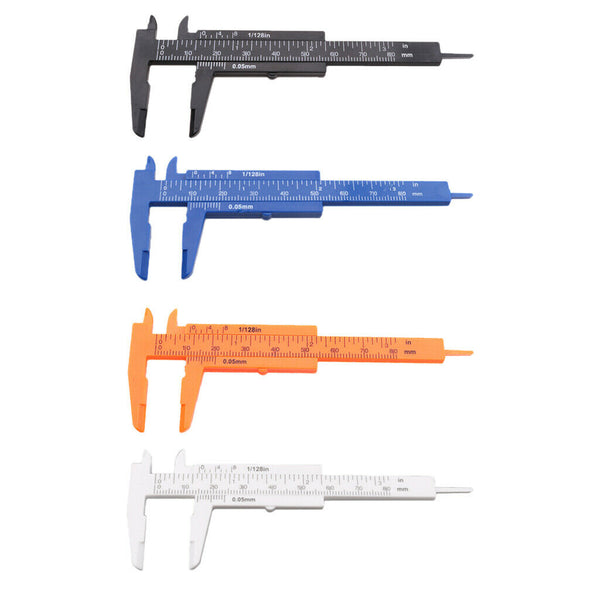 Plastic Vernier Scale Ruler Caliper Metric/ Imperial 0-80mm Reading Whtie