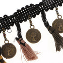 1yds 45mm BOHO Copper Tassel Drops Costume Curtain Sewing Fringe Trim Ribbon