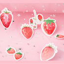 1 box strawberry Paper Stickers Diary Decor Diy Scrapbooking StationerySticker3C
