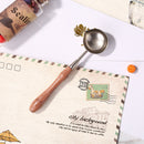 Wooden Handle Sealing Wax Bead Tablet Melting Spoon for Scrapbooking (A) A