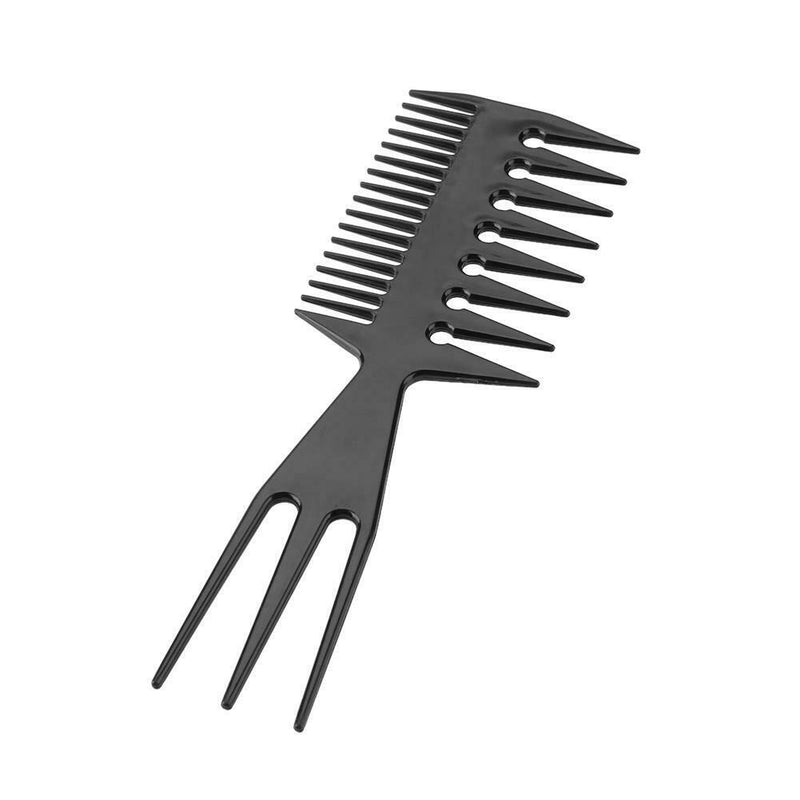 Black Double-sided Teeth Comb Fishbone Hair Comb for Salon Hairdressing Kit