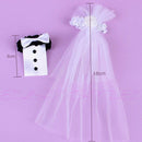 Wedding Party Toasting Wine Glasses Decor Bride & Groom Tux Bridal Veil