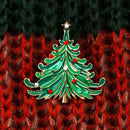 Christmas Tree Brooch Rhinestone Badges Jacket Backpack Decor Festival Gift A