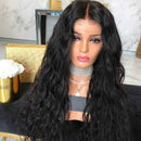 Dark Curly Lace Front Human Hair Wig Black Female Remy Hair Curly Hair Wig  X9F1