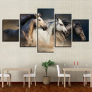 Modern 5 Panels Paintings on Canvas Wall Art Landscape Brown Horse