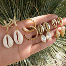 4Pairs/Set Bohemia Women Shell Conch Statement Earrings Drop Dangle Earrings FT