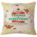 Happy Thanksgiving Pillow Covers 18 x 18 inch Cotton Linen Home Thanksgivin