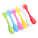 6pcs multifunction Camping Hiking Utensils Spork Combo Travel Gadget Spoon Fo FT