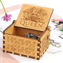 Retro Hand Cranked Wood Music Box Party Xmas Gift Household Decor Ornament