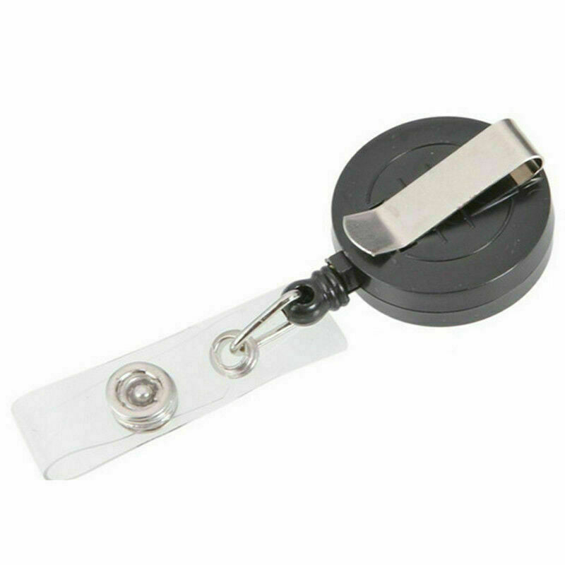 1* Retractable Recoil ID Badge Lanyard Name Tag Key Clip Card Holder Belt 2 M2V0