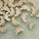 50Pcs Cute Wooden Baby Feet shapes Cut MDF Blank Embellishments E3M4 H0J6