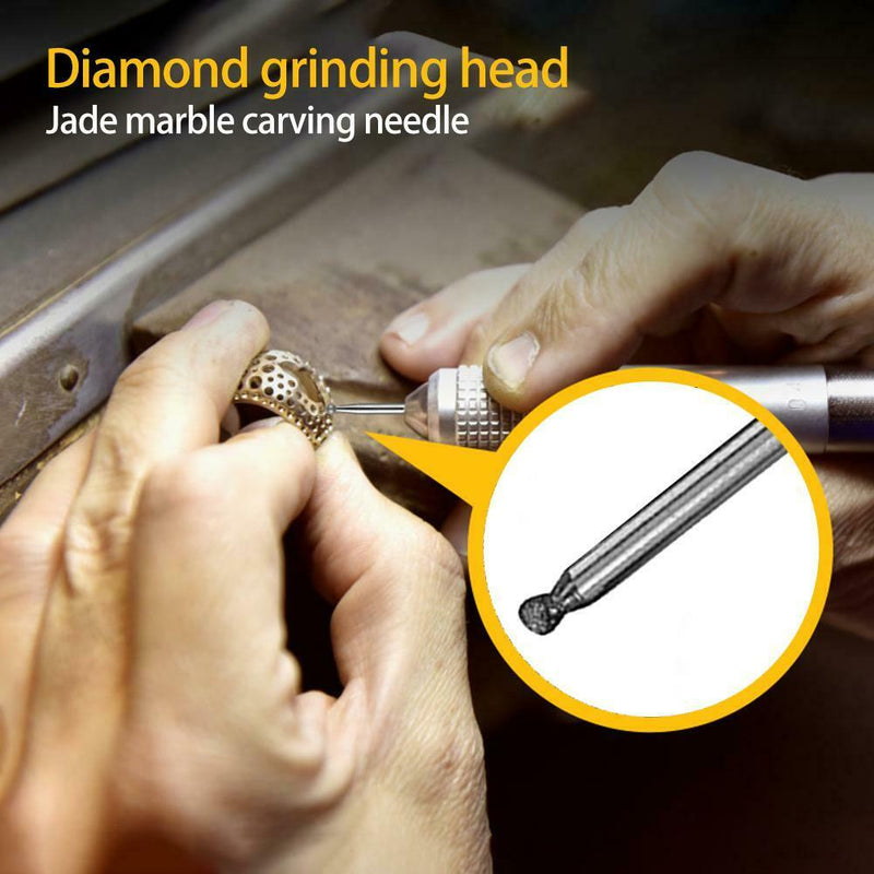 30pcs Diamond Grinding Heads Burr File Rotary Tool Jade Carving Drill Bit