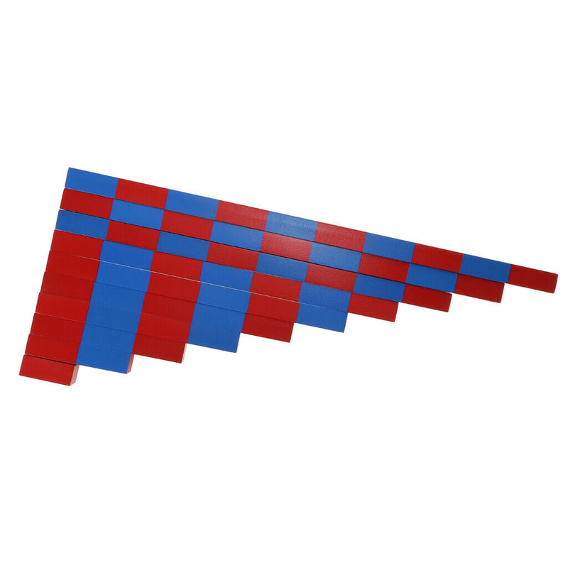 Beechwood Wooden Montessori Material Numerical Number Rods Mini Family Set