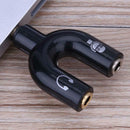3.5mm Stereo Audio Jack Earphone Headphone 2 Way U Splitter Adapter A