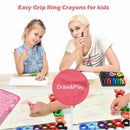 Toddler Crayons, 12 Colors Paint Crayons for Babies, Ring Shaped Washable W