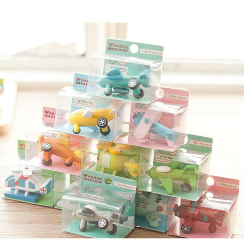 Multi-pattern Creative Toys Mini Wooden Airplane Kids Baby Educational Gift
