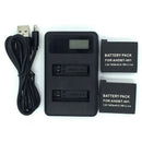 Battery + Dual Charger for   HERO4 / 2 Pcs 1600mAh AHDBT-401 Li-ion LJ