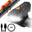 LED Bike Light Set Headlight Taillight USB Rechargeable Bicycle Lights Pretty