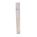 10x fan in white silk fabric + bamboo with gift bag in muslin for wedding p