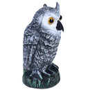 Large Realistic Owl Decoy Rotating Head Weed Pest Control Crow Scarecrow ME