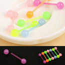 7x Body Piercing Jewelry Luminous Glow Acrylic Tongue Rings Nose Barbell Bars De