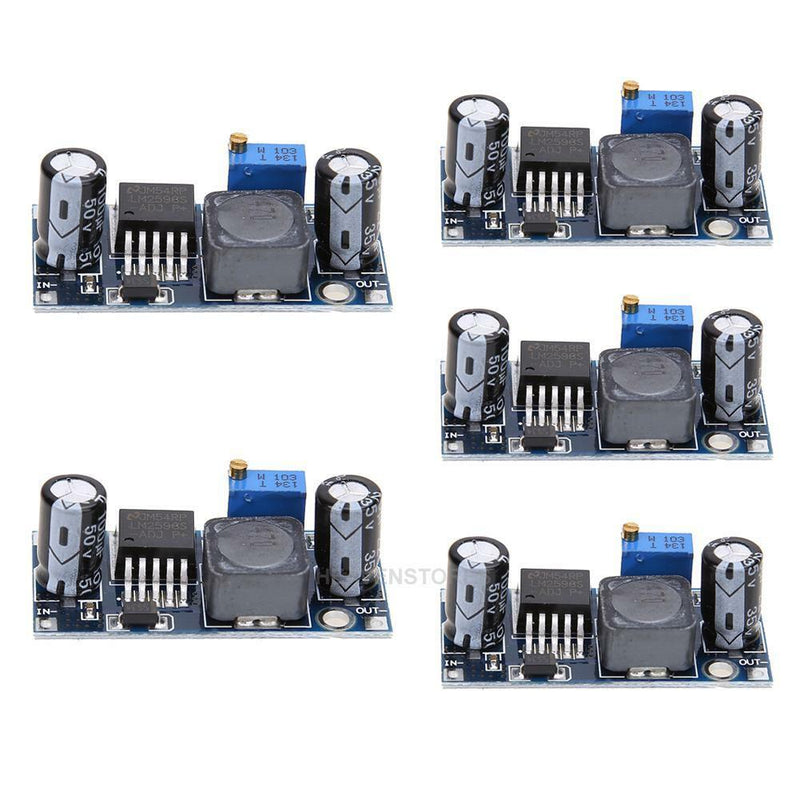 5PCS LM2596S-ADJ DC-DC Buck Regulator Power Module 3A Adjustable 5V/12V/24V hv2n